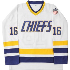 Hanson Brothers 16 Jack Charlestown Chiefs Slap Shot White Moive Hockey Jersey Stitched Letters and Numbers S-XXXL