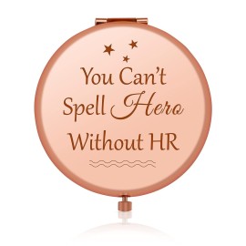 Jielahua HR Appreciation Gifts Human Resources Gifts for Women Thank You Gifts Rose Gold Compact Mirror HR Director Gift Retirement Gift HR Manager Gift Pocket Makeup Mirror Christmas Birthday Gift