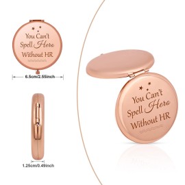 Jielahua HR Appreciation Gifts Human Resources Gifts for Women Thank You Gifts Rose Gold Compact Mirror HR Director Gift Retirement Gift HR Manager Gift Pocket Makeup Mirror Christmas Birthday Gift