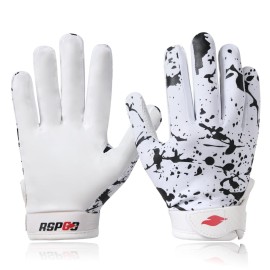 RSPGO Kids Football Gloves Youth Enhanced Grip Silicone Wide Receiver Gloves,Friesian Cattle XS/S