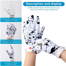RSPGO Kids Football Gloves Youth Enhanced Grip Silicone Wide Receiver Gloves,Friesian Cattle XS/S