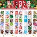 Lorvain 3D Xmas Nail Flakes Charms Sequins Heart Star Snowflake Santa Claus Flake Nail Art Slime Glitters for Women Girls DIY Face Body Decoration (4 Box)