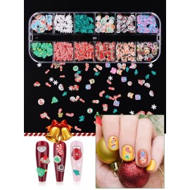 Lorvain 3D Xmas Nail Flakes Charms Sequins Heart Star Snowflake Santa Claus Flake Nail Art Slime Glitters for Women Girls DIY Face Body Decoration (4 Box) Lorvain 3D Xmas Nail Flakes Charms Sequins Heart Star Snowflake Santa Claus Flake Nail Art Slime Glitters for Women Girls DIY Face Body Decoration (4 Box)