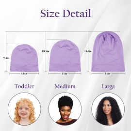 OLESILK 100% Mulberry Silk Bonnet for Sleeping Women, Silk Hair Wrap for Sleeping, Silk Sleep Bonnet for Women&Men, Real Silk, Not Satin, Purple