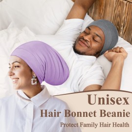 OLESILK 100% Mulberry Silk Bonnet for Sleeping Women, Silk Hair Wrap for Sleeping, Silk Sleep Bonnet for Women&Men, Real Silk, Not Satin, Purple