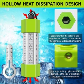 BLUERICE 12V 70W Underwater Light IP68 108-LED 3500 Lumen Night Fishing Finder Lamp, Ice Fishing Light, Lure Bait Lamp with 5M / 16.5 FT Cord (70W/108LED/GREEN)