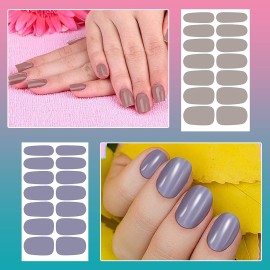 SILPECWEE 224 Pieces 16 Sheets Nail Polish Strips Solid Color Nail Polish Stickers Nail Wraps for Women Self Adhesive Nail Art Stickers with Nail File (Light Colour)
