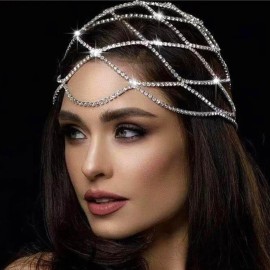 Fdesigner Rhinestone Head Chain Jewelry Silver Gatsby Cap Headpieces 1920s Flapper Headchain Belly Dance Cleopatra Women Hair Accessories Fdesigner Rhinestone Head Chain Jewelry Silver Gatsby Cap Headpieces 1920s Flapper Headchain Belly Dance Cleopatra Women Hair Accessories