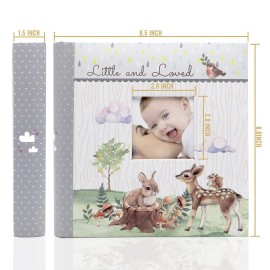 Holoary Baby Photo Album 4 x 6 160 Photos, Newborn Baby Keepsake Gifts for Baby Boy/Girl and New Parents, Woodland Animals Design