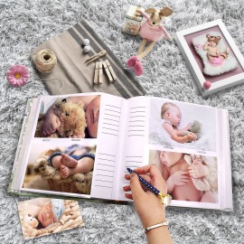 Holoary Baby Photo Album 4 x 6 160 Photos, Newborn Baby Keepsake Gifts for Baby Boy/Girl and New Parents, Woodland Animals Design