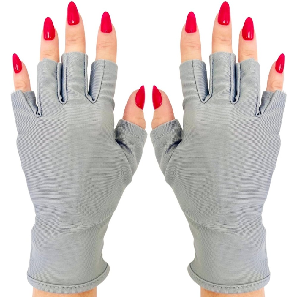 ManiGlovz - The ORIGINAL UPF 50+ UV Light Protective Nail Gloves | Gel Manicure Gloves and Anti UV Fingerless Gloves for Women | Can be Used as Sun Protection Gloves for Driving | Grey ManiGlovz - The ORIGINAL UPF 50+ UV Light Protective Nail Gloves | Gel Manicure Gloves and Anti UV Fingerless Gloves for Women | Can be Used as Sun Protection Gloves for Driving | Grey