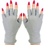 ManiGlovz - The ORIGINAL UPF 50+ UV Light Protective Nail Gloves | Gel Manicure Gloves and Anti UV Fingerless Gloves for Women | Can be Used as Sun Protection Gloves for Driving | Grey