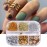 Eseres Nail Foil 3D Sparking Gold Flakes for Nails 6 Grids Metallic Nail Glitter for Nail Art Design