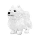ZHONGXIN MADE Simulation Samoyed Plush Toy - Realistic 12 Standing White Samoyed Pet Dog Stuffed Animal Cute Dog Puppy Model Toy, Unique Plush Gift Collection for Kids Birthday, Home Decor