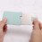 1 Piece Square Stainless Steel Handheld Compact Pocket Mirror with PU Leather Case Travel Tiny Wallet Mirror Plate for Makeup (Lake Blue)