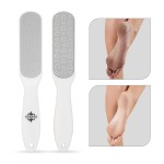 Dermasuri Double Sided Stainless Steel Foot File - Coarse and Fine Grit - Callus Remover, Cracked Heel Repair, Professional Foot Care Tool - Pedicure Rasp for Wet and Dry Feet, Sole Scraper Treatment