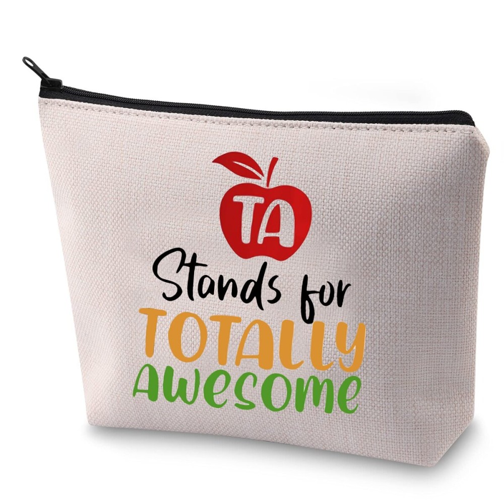 BLUPARK Teacher Assistant Gift Thank You Teacher Gift TA Stands for Totally Awesome Makeup Bag Gift (TA Stands For Totally Awesome)