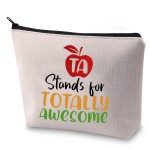 BLUPARK Teacher Assistant Gift Thank You Teacher Gift TA Stands for Totally Awesome Makeup Bag Gift (TA Stands For Totally Awesome)