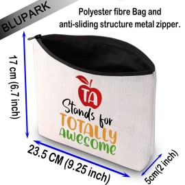 BLUPARK Teacher Assistant Gift Thank You Teacher Gift TA Stands for Totally Awesome Makeup Bag Gift (TA Stands For Totally Awesome)