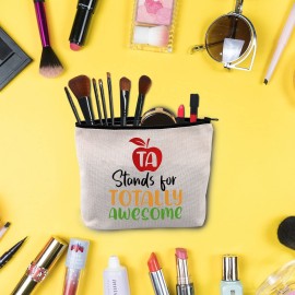 BLUPARK Teacher Assistant Gift Thank You Teacher Gift TA Stands for Totally Awesome Makeup Bag Gift (TA Stands For Totally Awesome)