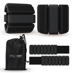Polyfit Wrist & Ankle Weights - 1 Pair - Wearable Ankle Weights for Women and Men - Wearable Bracelet for Exercise, Yoga, Walking, Running, Dance, Barre, Pilates, Cardio, Aerobics - Black