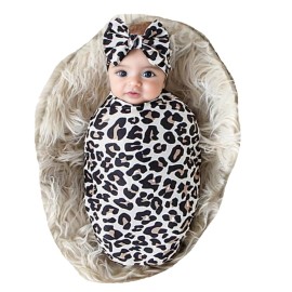 Galabloomer Receiving Blanket Headband Set Flower Print Baby Swaddle Blankets