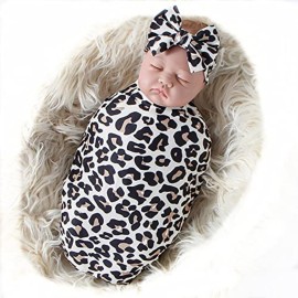 Galabloomer Receiving Blanket Headband Set Flower Print Baby Swaddle Blankets