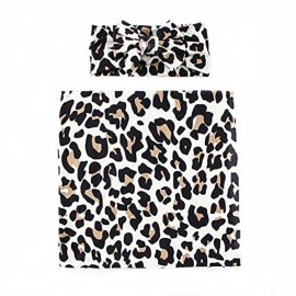 Galabloomer Receiving Blanket Headband Set Flower Print Baby Swaddle Blankets