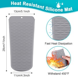 Shappy 2 Pieces Curling Iron Travel Case Cover Heat Resistant Flat Iron Holder Case Sleeve Neoprene Straightener Holder and Silicone Hot Tools Flat Bag(Marble Style)