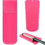 Shappy 2 Pieces Curling Iron Travel Case Cover Heat Resistant Flat Iron Holder Case Sleeve Neoprene Straightener Holder and Silicone Hot Tools Flat Bag(Solid Style)
