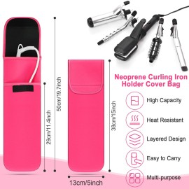Shappy 2 Pieces Curling Iron Travel Case Cover Heat Resistant Flat Iron Holder Case Sleeve Neoprene Straightener Holder and Silicone Hot Tools Flat Bag(Solid Style) Shappy 2 Pieces Curling Iron Travel Case Cover Heat Resistant Flat Iron Holder Case Sleeve Neoprene Straightener Holder and Silicone Hot Tools Flat Bag(Solid Style)