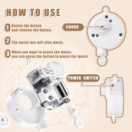 23 inches DIY Baby Crib Mobile Arm,Mobile arm for Crib,Nursery Mobile arm,Baby Mobile Hanger, with Music Box-The Claw Part Can be Adjusted Width-DIY Toy Decoration