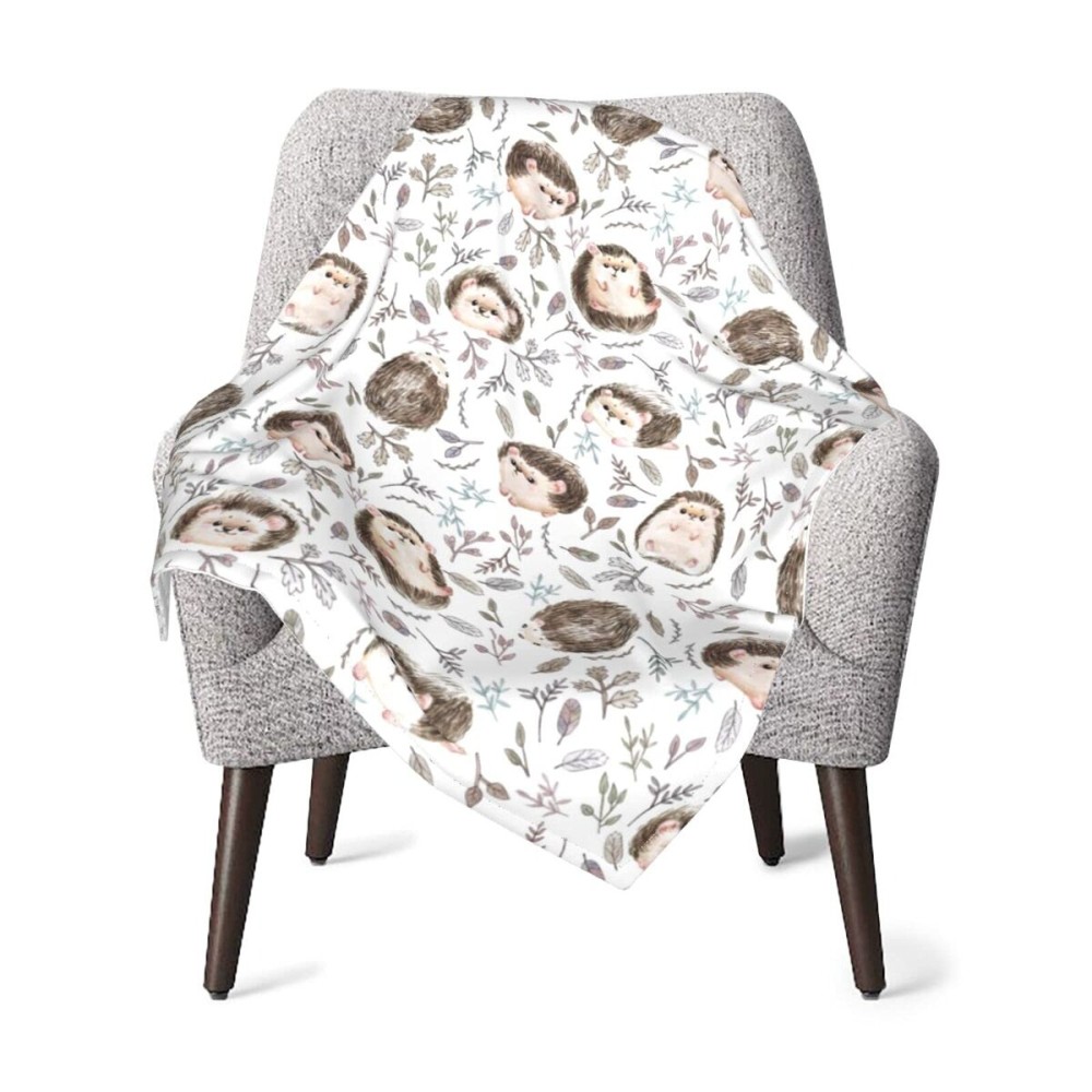 Majoug Hedgehog Blanket Sofa Comfort Warm Flannel Throw Blankets for Bed Living Room 30 x 40 Inch(76x102cm)