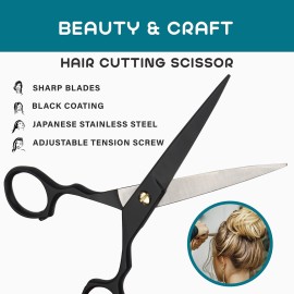 6.5 Professional Hair Cutting Scissors- Sharp Edged Barber Scissors with Comb-Extremely Sharp Hair Scissors for Men/Women/Pet (Hair Scissors) 6.5 Professional Hair Cutting Scissors- Sharp Edged Barber Scissors with Comb-Extremely Sharp Hair Scissors for Men/Women/Pet (Hair Scissors)