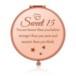 15th Birthday Gifts for Girl 15 Year Old Girl Gifts for Birthday Rose Gold Compact Mirror Inspirational Gifts for Friends Daughter Niece Teenage Girls Sweet 15 Birthday Gifts for Bestie Sister