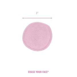ERASE YOUR FACE Eco-Friendly + Reusable Makeup Remover Cloths - Microfiber Makeup Rounds to Cleanse Skin & Lift Cosmetics - Water Activated, Dual Sided Design for Easy Use (10 Count)