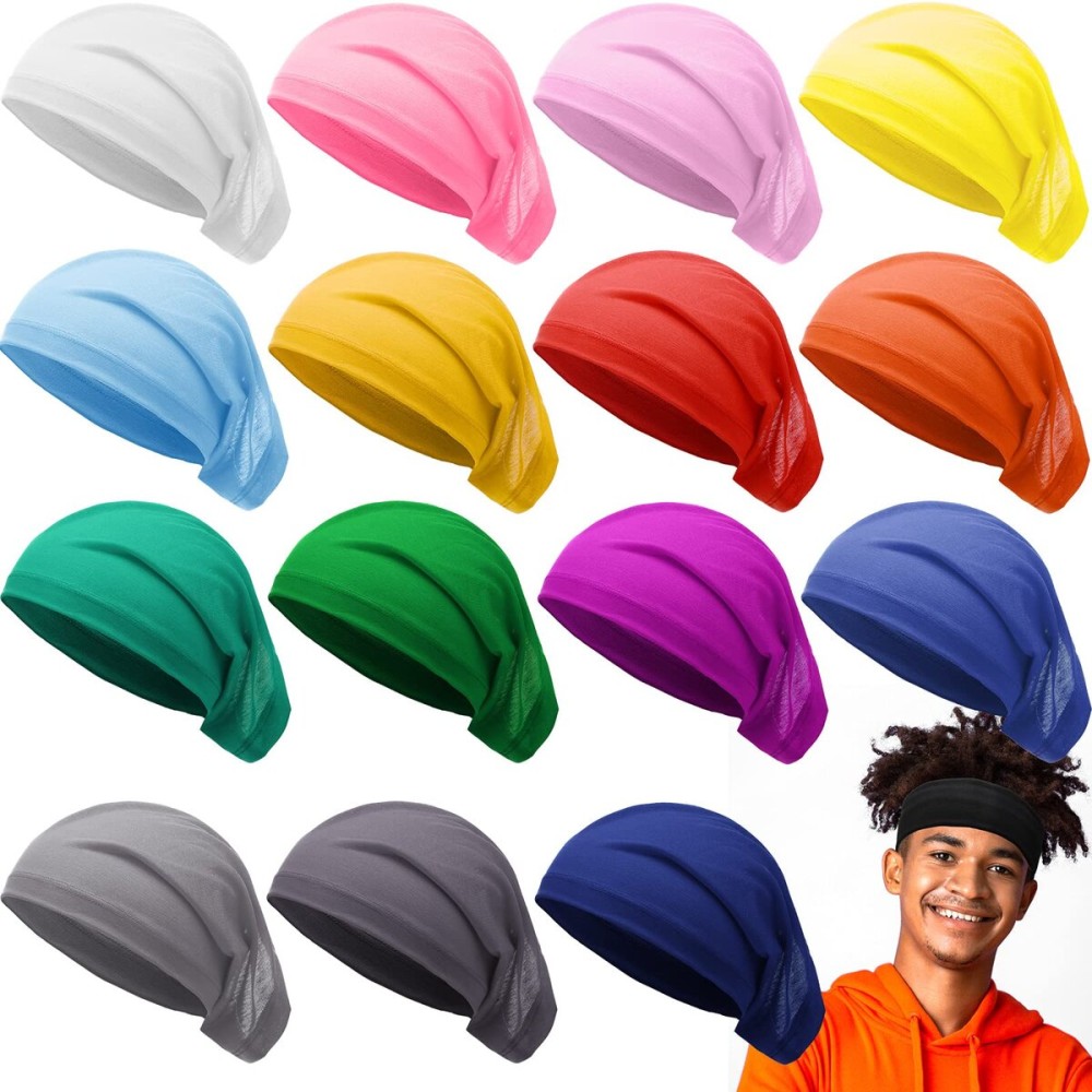 16 Pieces Unisex Dreadlock Cap Spandex Loc Elastic Dread Durag Tube Dread Cap Long Dreadlock Hair Cover for Men Women