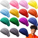 16 Pieces Unisex Dreadlock Cap Spandex Loc Elastic Dread Durag Tube Dread Cap Long Dreadlock Hair Cover for Men Women