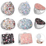 Blulu 8 Pieces Compact Mirror for Purse Flower Small Compact Mirror Gift Makeup Floral Pocket Retro Folding Portable Travel Accessories for Women Girls