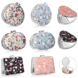 Blulu 8 Pieces Compact Mirror for Purse Flower Small Compact Mirror Gift Makeup Floral Pocket Retro Folding Portable Travel Accessories for Women Girls Blulu 8 Pieces Compact Mirror for Purse Flower Small Compact Mirror Gift Makeup Floral Pocket Retro Folding Portable Travel Accessories for Women Girls