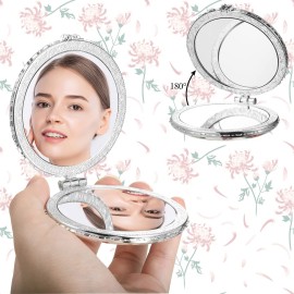 Blulu 8 Pieces Compact Mirror for Purse Flower Small Compact Mirror Gift Makeup Floral Pocket Retro Folding Portable Travel Accessories for Women Girls Blulu 8 Pieces Compact Mirror for Purse Flower Small Compact Mirror Gift Makeup Floral Pocket Retro Folding Portable Travel Accessories for Women Girls