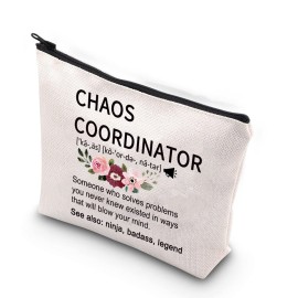 WCGXKO Chaos Coordinator Funny Definition Zipper Pouch Makeup Bag (Chaos CoordinatorD)