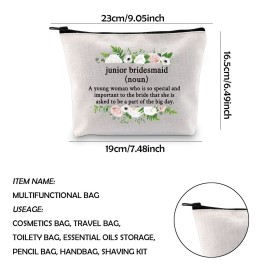 WCGXKO Junior Bridesmaid Gift Maid of Honor Proposal Gift Wedding Day Zipper Pouch Makeup Bag For Bridesmaid (Junior Bridesmaid) WCGXKO Junior Bridesmaid Gift Maid of Honor Proposal Gift Wedding Day Zipper Pouch Makeup Bag For Bridesmaid (Junior Bridesmaid)