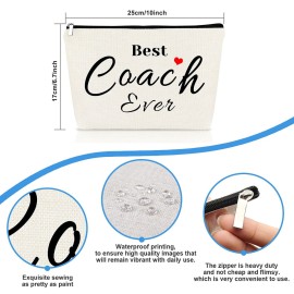 Coach Gifts Coach Thank You Gifts Makeup Bag Gift for Women Cosmetic Bag Appreciation Birthday Gift for Coaches Teacher Soccer Football Cheer Baseball Volleyball Swim Dive Gym Coaches Toiletry Pouch