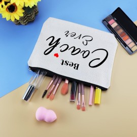Coach Gifts Coach Thank You Gifts Makeup Bag Gift for Women Cosmetic Bag Appreciation Birthday Gift for Coaches Teacher Soccer Football Cheer Baseball Volleyball Swim Dive Gym Coaches Toiletry Pouch
