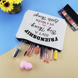 Friends Friendship Gifts for Women Makeup Bag Best Friend Birthday Gifts Cosmetic Bag Christmas Graduation Wedding Gift for Her Friend BFF Female Bestie Cosmetic Pouch Case Friendship Toiletry Bags
