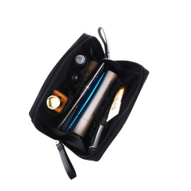 Kososuru Small Makeup Bag for Purse Portable Waterproof Cosmetic Bag Travel Makeup Pouch for Women (All black, Square)