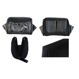 Kososuru Small Makeup Bag for Purse Portable Waterproof Cosmetic Bag Travel Makeup Pouch for Women (All black, Square)