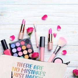 BDPWSS Paint Palette Brush Artist Painter Gift Art Teacher Appreciation Gift There Are No Mistakes Just Happy Accidents Makeup Bag For Art Lover Art Student Graduation Gift (No mistakes)