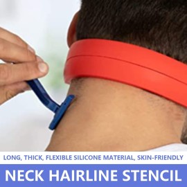 Neckline Shaving Template, Non-Slip Neckline Template for Shaving DIY Neck Hairline Haircut Stencil Tool for Straight Lines